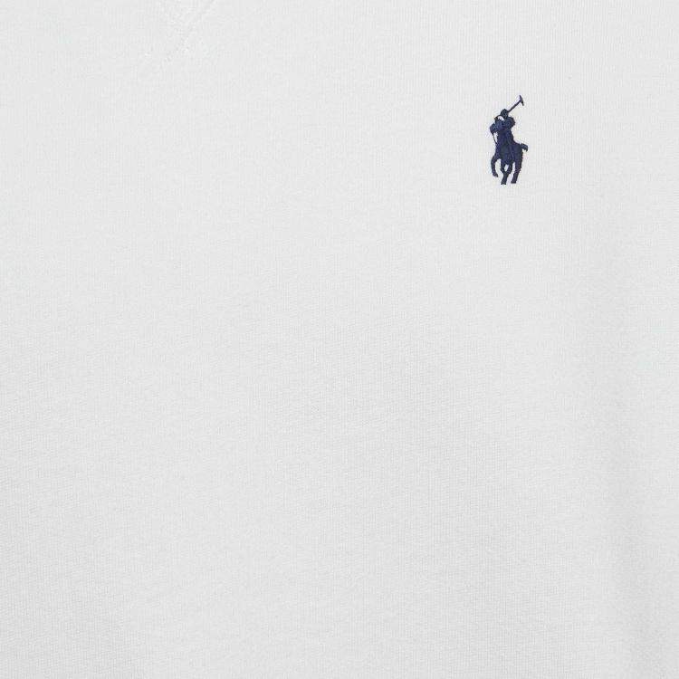 Pre Owned Polo Ralph Lauren White Logo Embroidered Knit Sweatshirt L