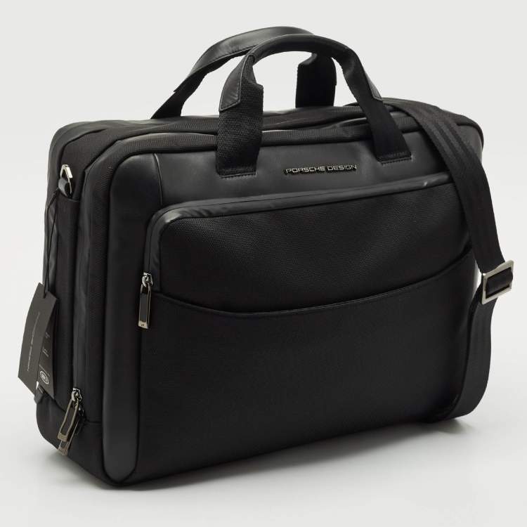 Pre Owned Porsche Design Black Nylon Medium Roadster Briefcase