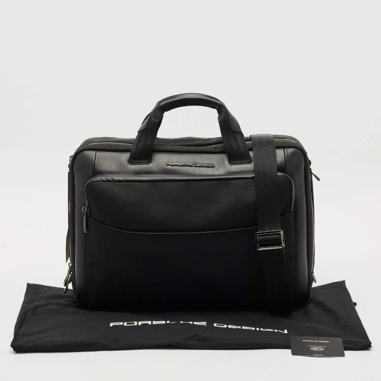 Pre Owned Porsche Design Black Nylon Medium Roadster Briefcase