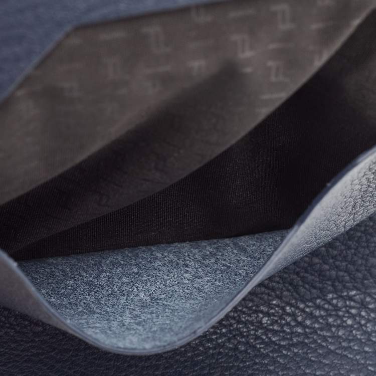 Pre Owned Porsche Design x Secrid Navy Blue Leather Trifold Wallet