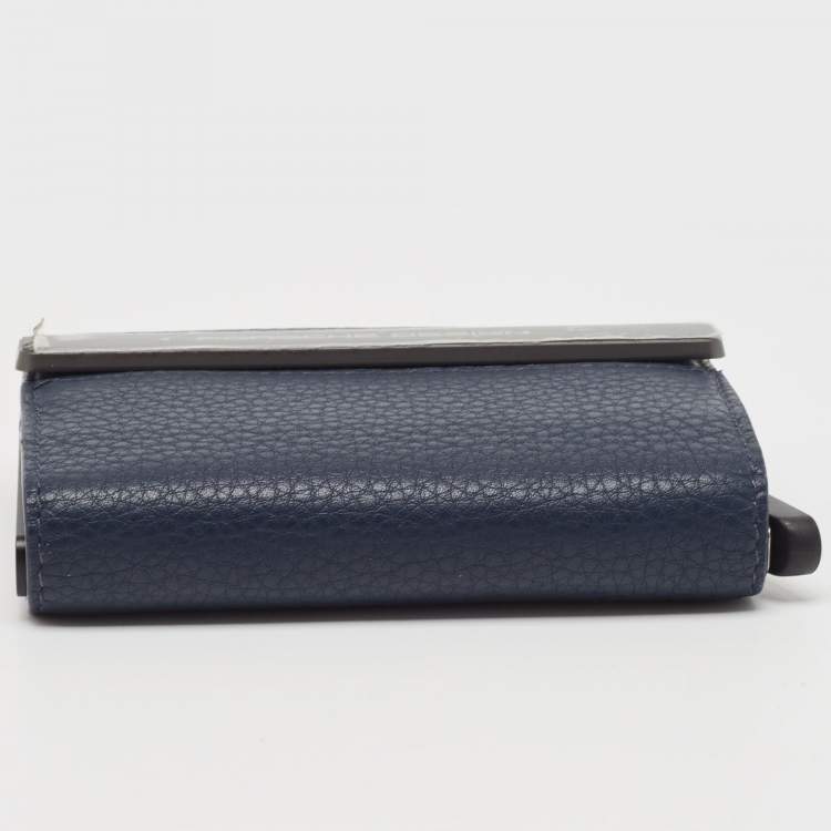 Pre Owned Porsche Design x Secrid Navy Blue Leather Trifold Wallet