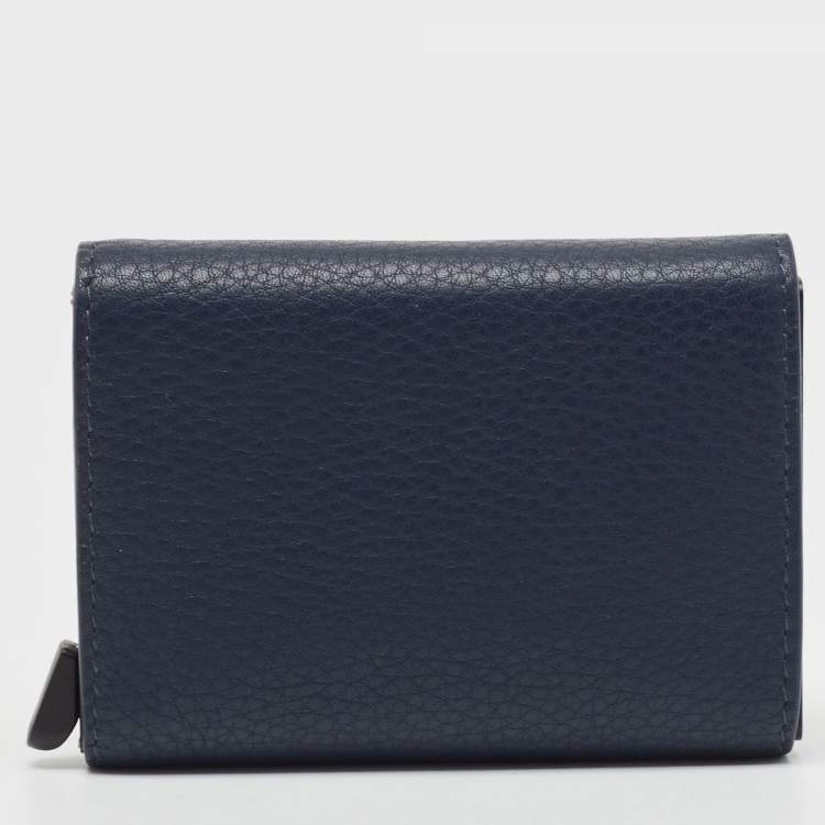 Pre Owned Porsche Design x Secrid Navy Blue Leather Trifold Wallet