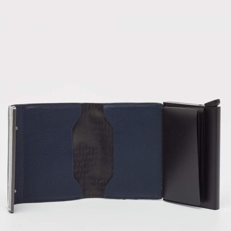 Pre Owned Porsche Design x Secrid Navy Blue Leather Trifold Wallet