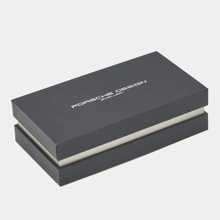 Pre Owned Porsche Design Grooves Brown Leather Stainless Steel Triple Wrap Bracelet