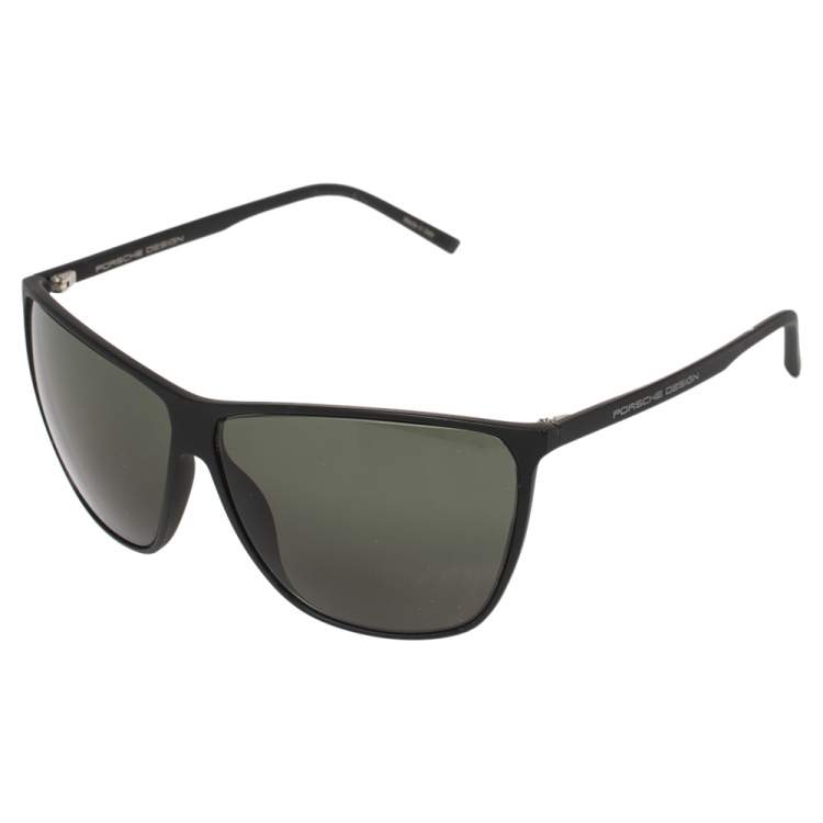 Pre Owned Porsche Design Black Acetate P8612 Square Sunglasses