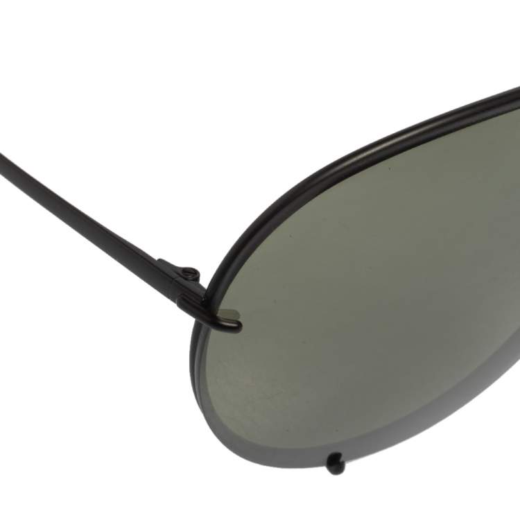 Pre Owned Porsche Design Black/Green P'8478 Mirrored Aviator Sunglasses