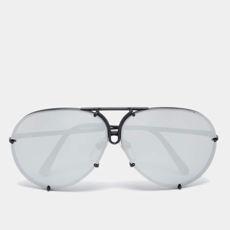 Pre Owned Porsche Design Black Tone/ Grey P´8478 Aviator Sunglasses