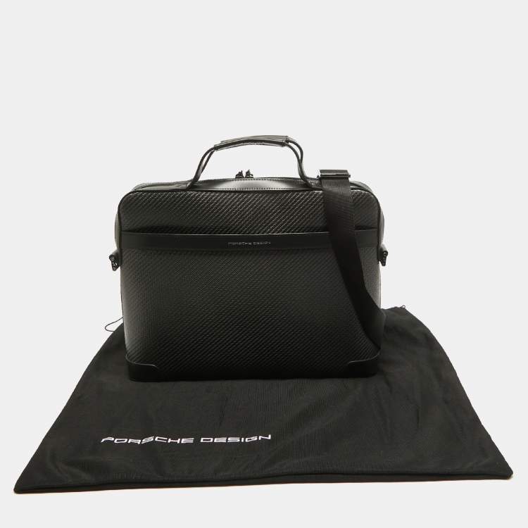 Pre Owned Porsche Design Black Carbon Fabric Small Briefcase