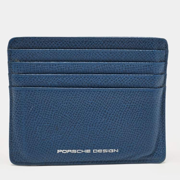 Pre Owned Porsche Design Blue Leather Card Holder