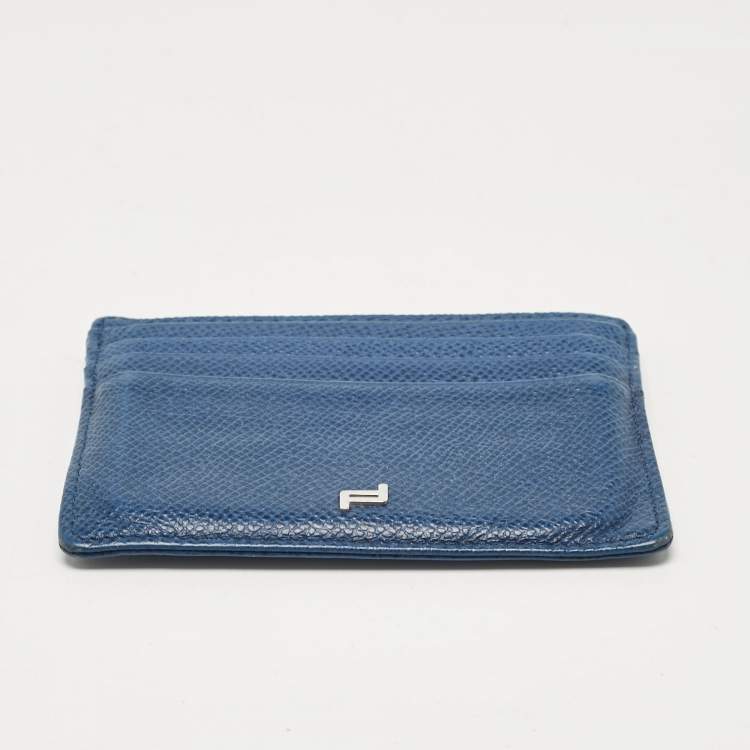 Pre Owned Porsche Design Blue Leather Card Holder