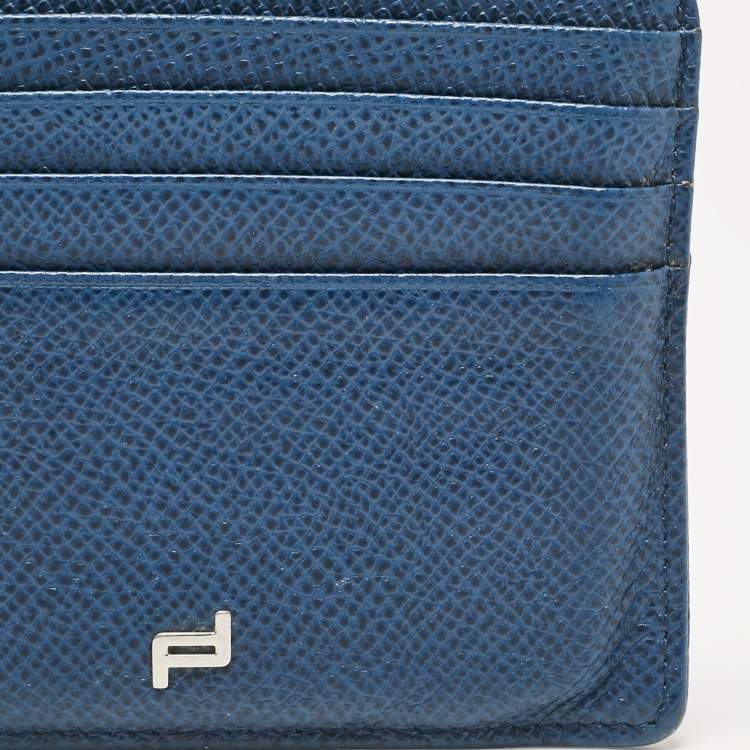 Pre Owned Porsche Design Blue Leather Card Holder