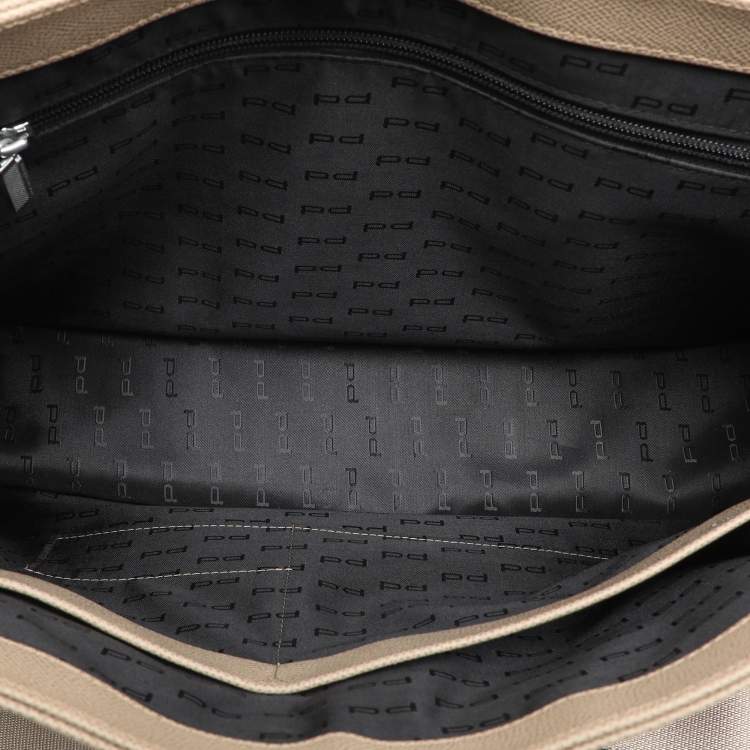 Pre Owned Porsche Design Beige Leather Flap Messenger Bag