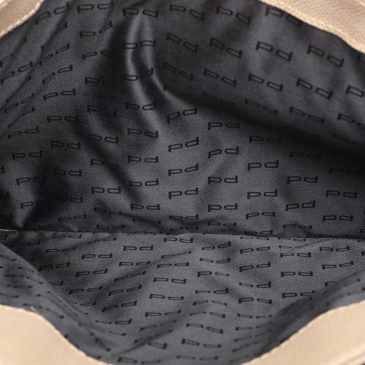 Pre Owned Porsche Design Beige Leather Flap Messenger Bag