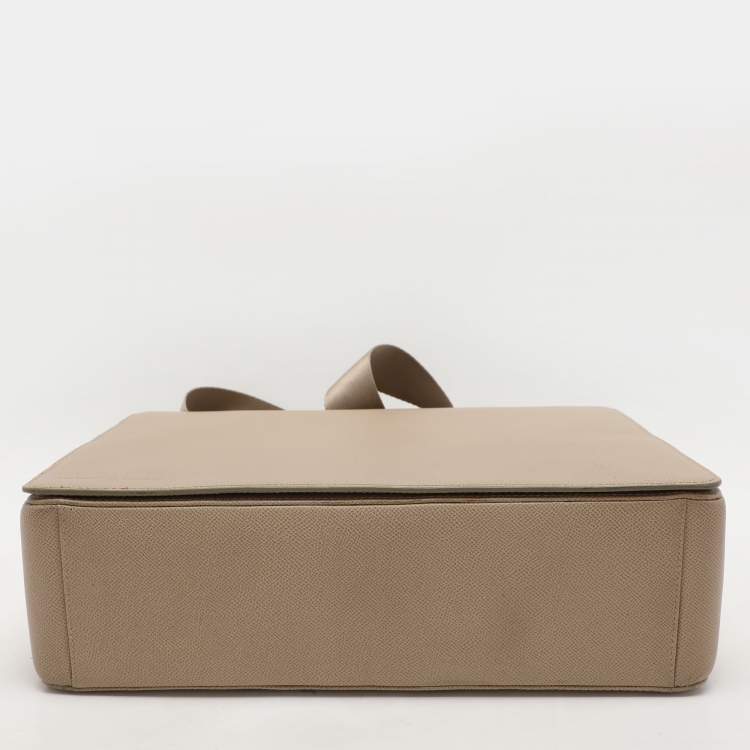 Pre Owned Porsche Design Beige Leather Flap Messenger Bag