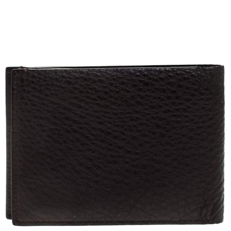 Pre Owned Porsche Design Dark Brown Leather Voyager 2.0 Bifold Wallet