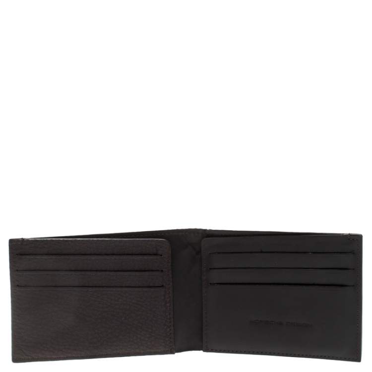Pre Owned Porsche Design Dark Brown Leather Voyager 2.0 Bifold Wallet