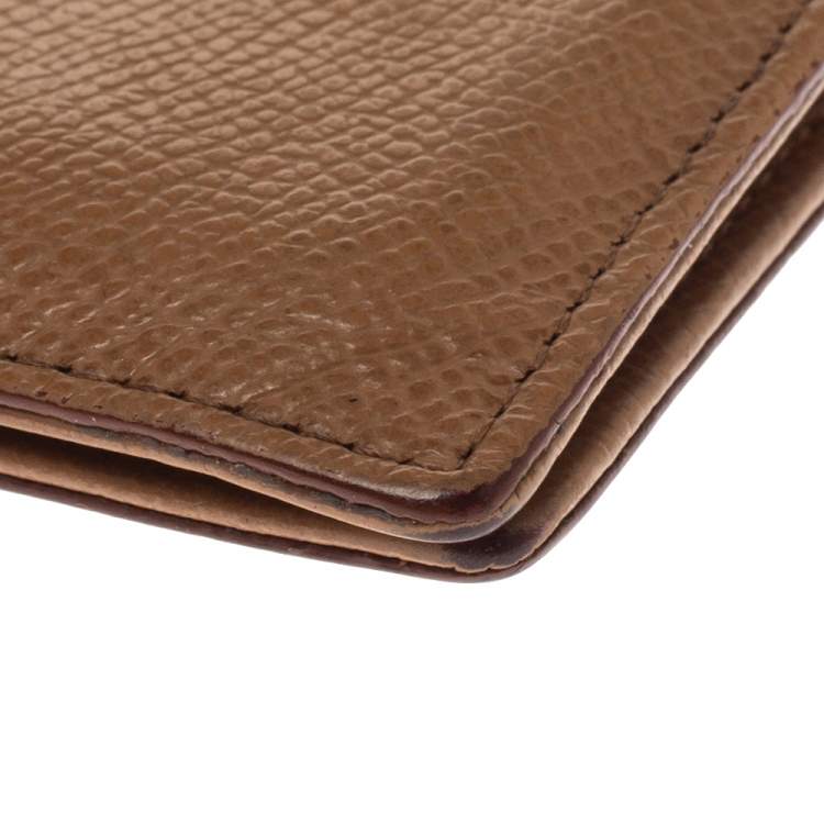 Pre Owned Porsche Design Tan Leather French H8 Classic 3.0 Billfold Wallet 