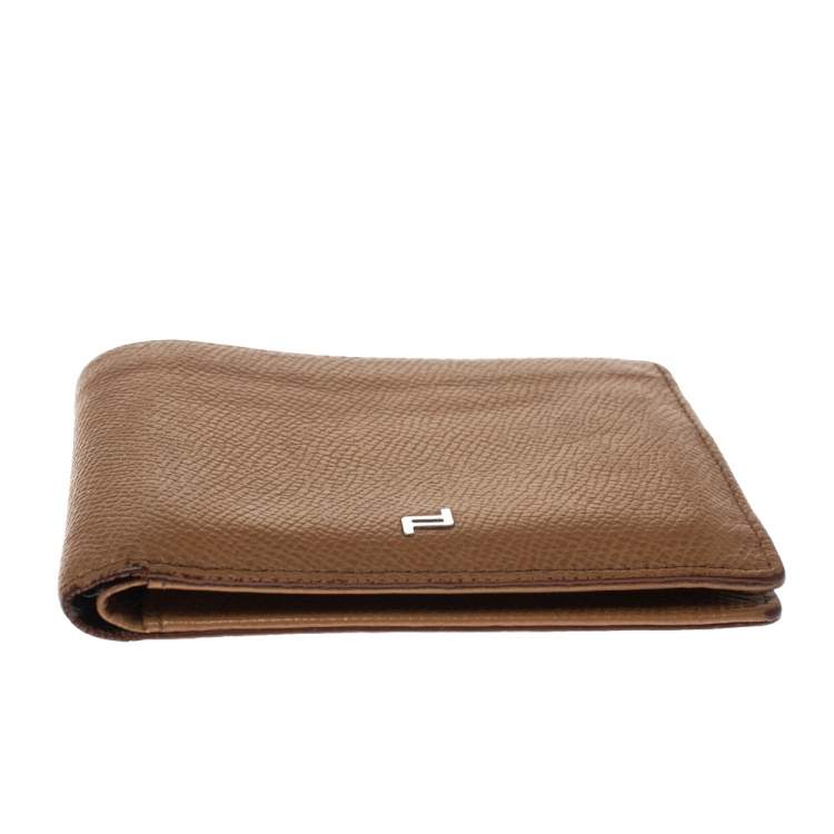 Pre Owned Porsche Design Tan Leather French H8 Classic 3.0 Billfold Wallet 