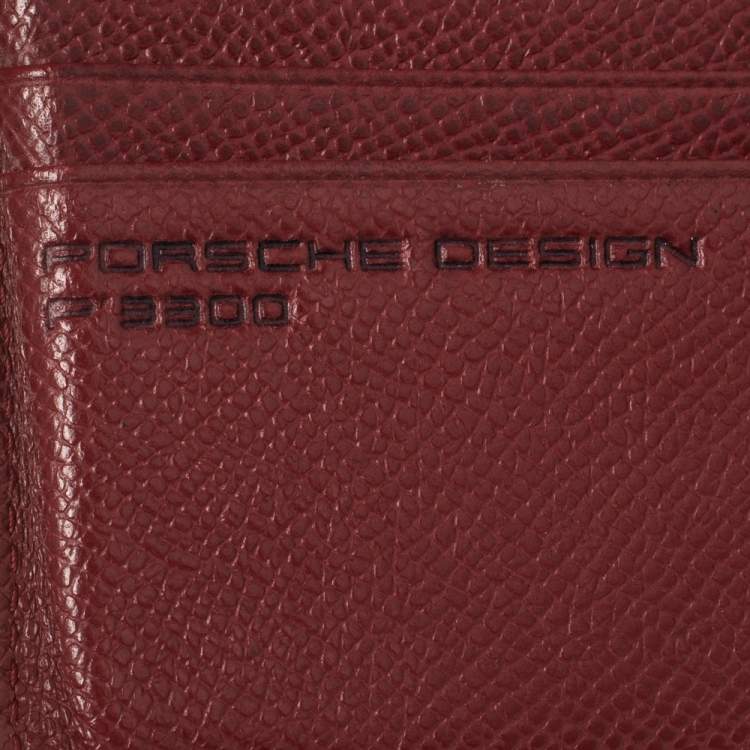Pre Owned Porsche Design Red Leather Voyager 2.0 Bifold Wallet