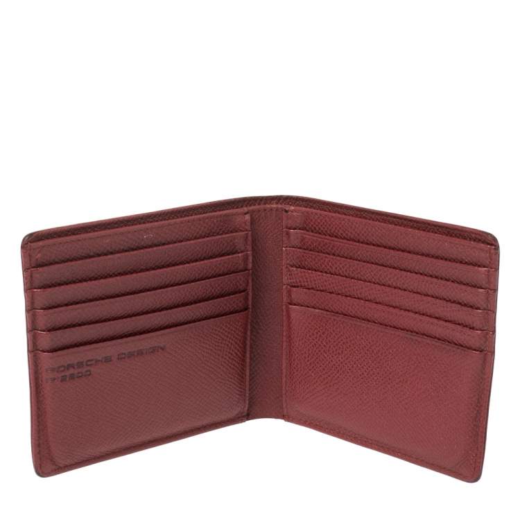 Pre Owned Porsche Design Red Leather Voyager 2.0 Bifold Wallet