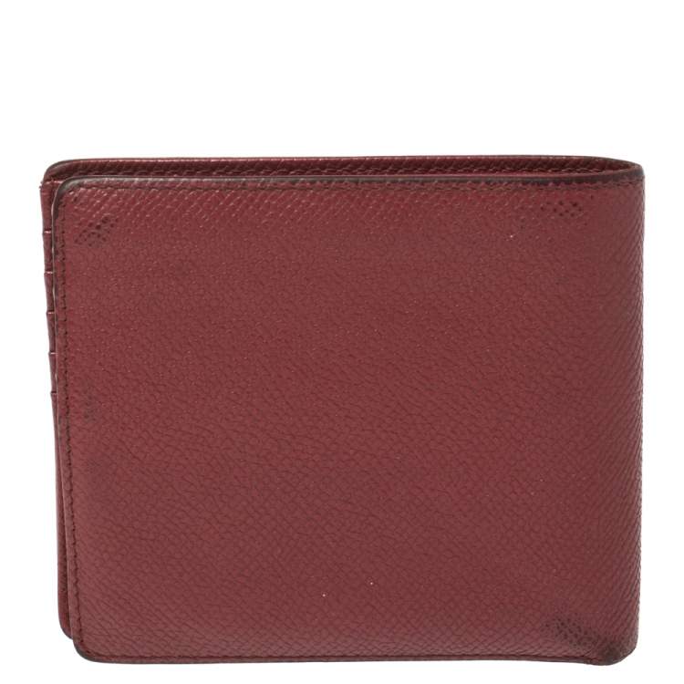 Pre Owned Porsche Design Red Leather Voyager 2.0 Bifold Wallet