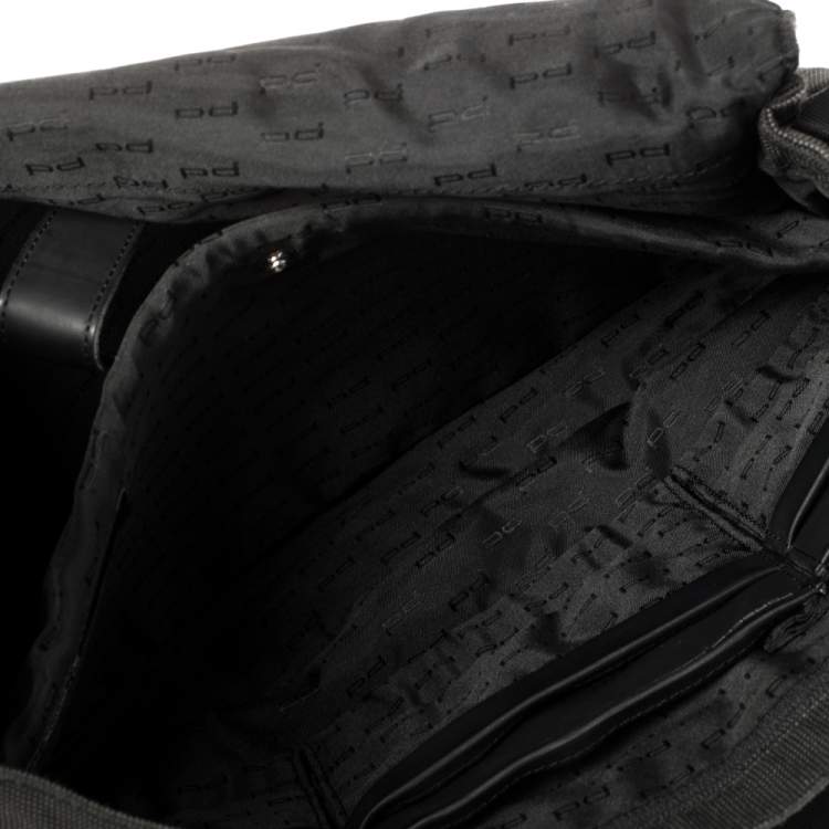 Pre Owned Porsche Design Black/Grey Nylon P2000 Flap Messenger Bag