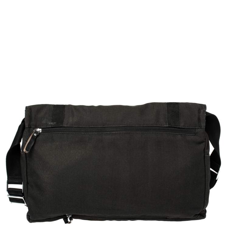 Pre Owned Porsche Design Black/Grey Nylon P2000 Flap Messenger Bag