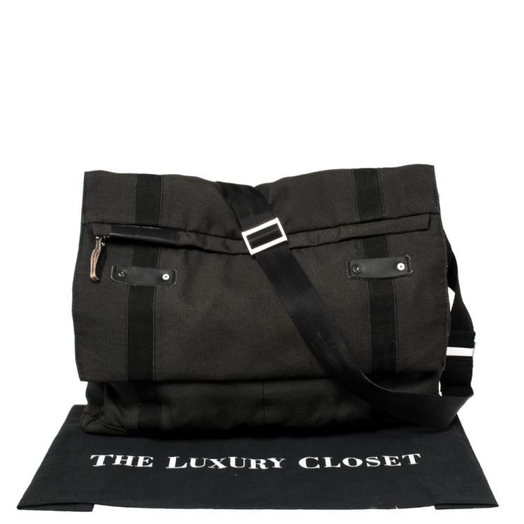 Pre Owned Porsche Design Black/Grey Nylon P2000 Flap Messenger Bag