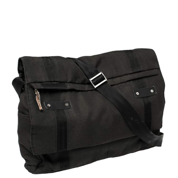 Pre Owned Porsche Design Black/Grey Nylon P2000 Flap Messenger Bag