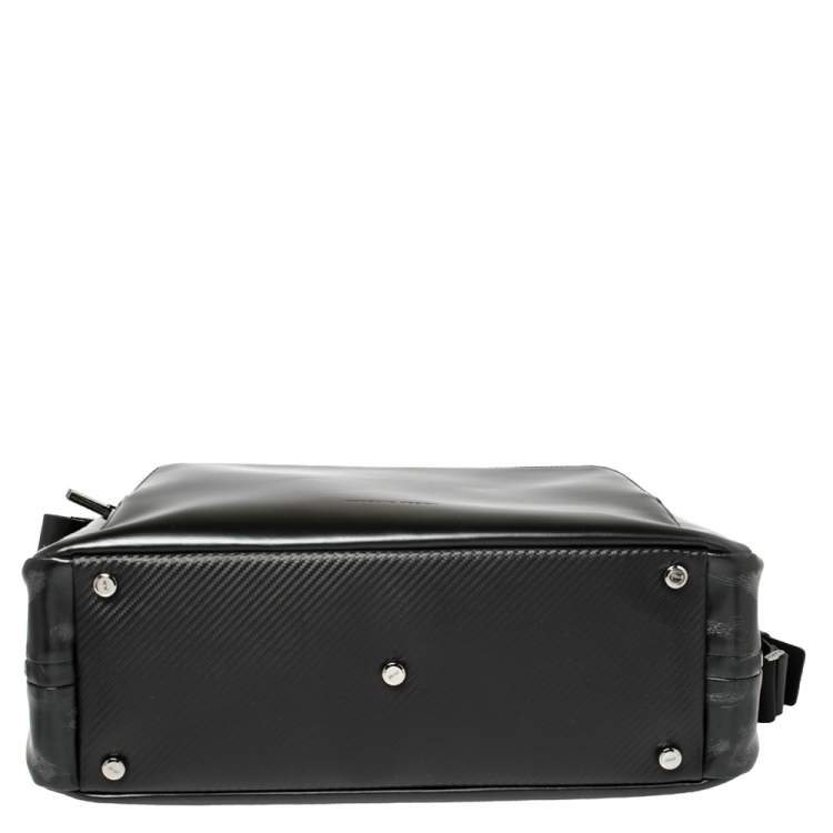 Pre Owned Porsche Design Black Leather Business Briefcase Bag