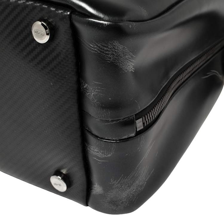 Pre Owned Porsche Design Black Leather Business Briefcase Bag
