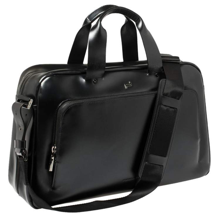 Pre Owned Porsche Design Black Leather Business Briefcase Bag