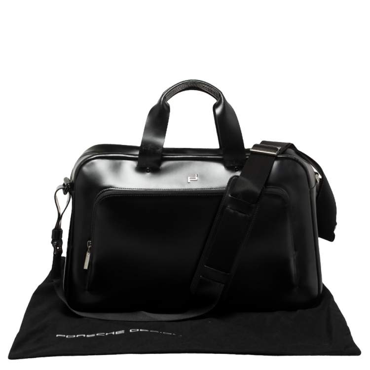 Pre Owned Porsche Design Black Leather Business Briefcase Bag