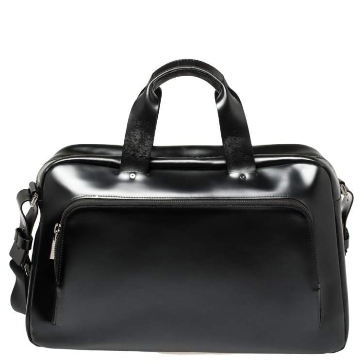 Pre Owned Porsche Design Black Leather Business Briefcase Bag