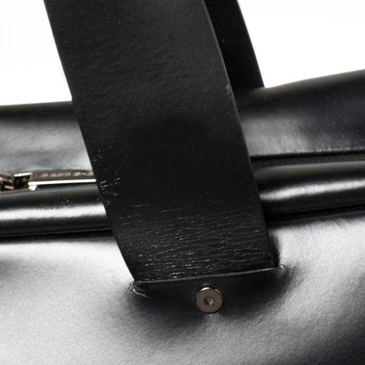 Pre Owned Porsche Design Black Leather Business Briefcase Bag