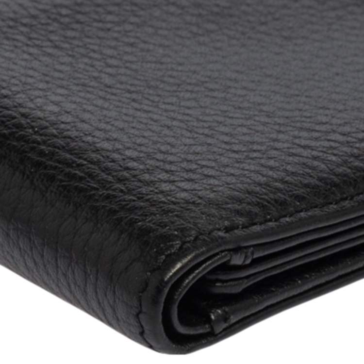 Pre Owned Porsche Design Black Grained Leather P3300 Bifold Wallet