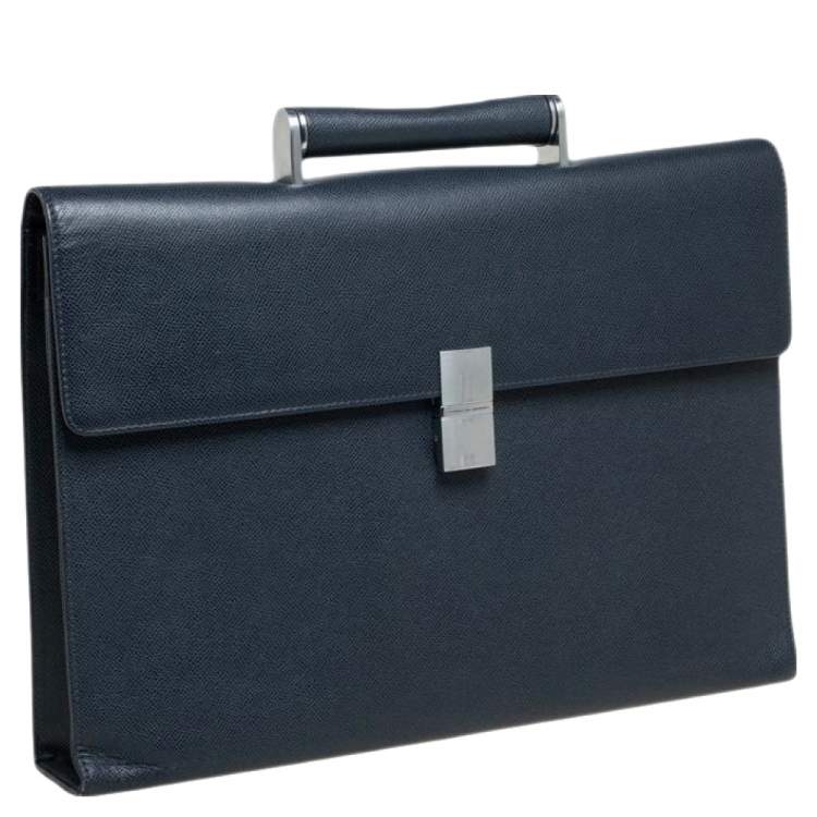 Pre Owned Porsche Design Navy Blue Leather French 3.0 Briefcase