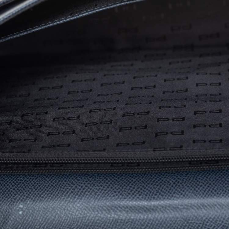 Pre Owned Porsche Design Navy Blue Leather French 3.0 Briefcase