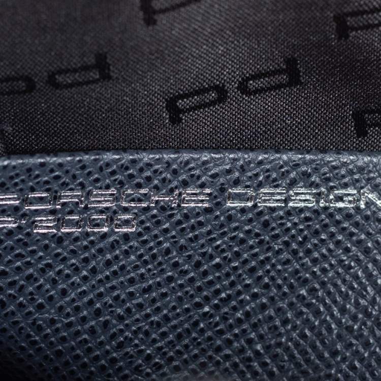 Pre Owned Porsche Design Navy Blue Leather French 3.0 Briefcase