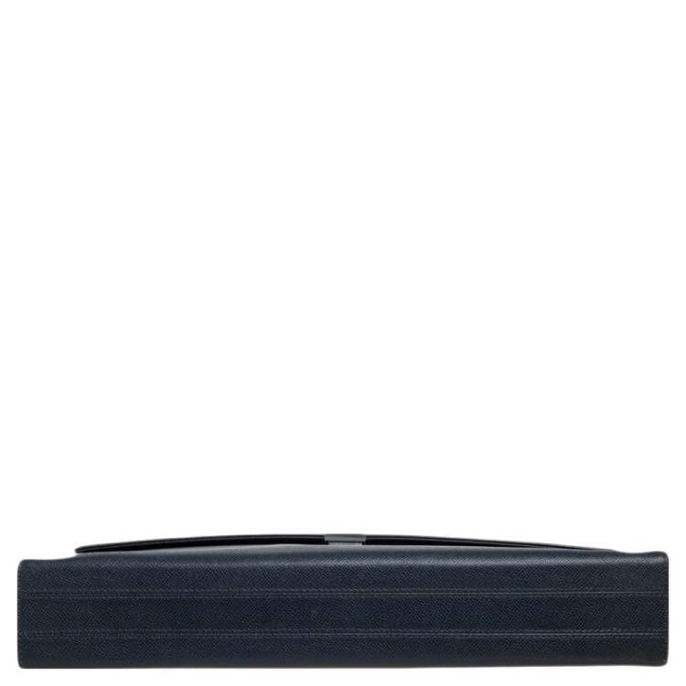 Pre Owned Porsche Design Navy Blue Leather French 3.0 Briefcase