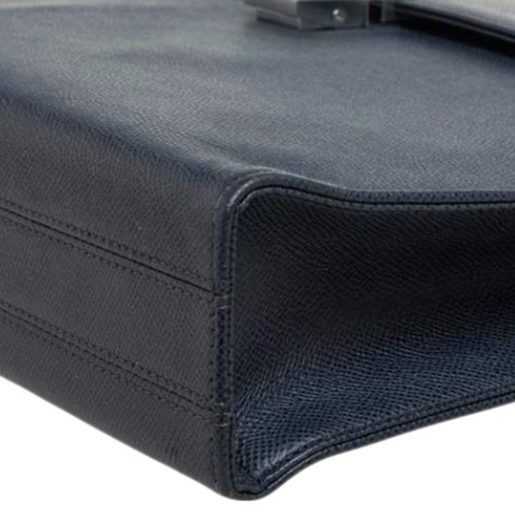Pre Owned Porsche Design Navy Blue Leather French 3.0 Briefcase