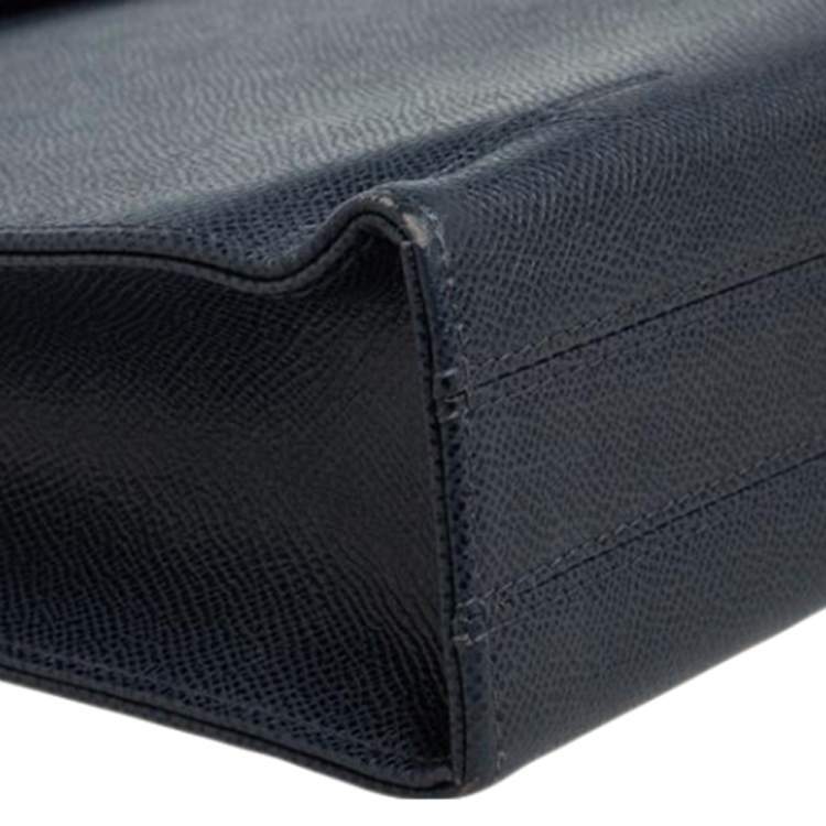 Pre Owned Porsche Design Navy Blue Leather French 3.0 Briefcase