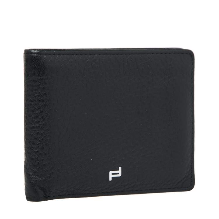 Pre Owned Porsche Design Navy Blue Grained Leather Bifold Wallet