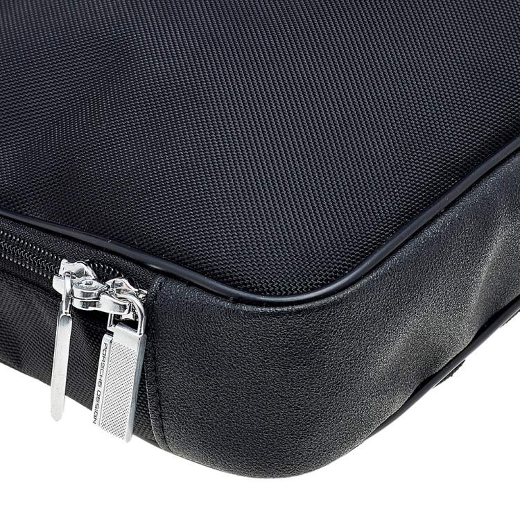 Pre Owned Porsche Design Black Nylon and Leather Laptop Briefcase