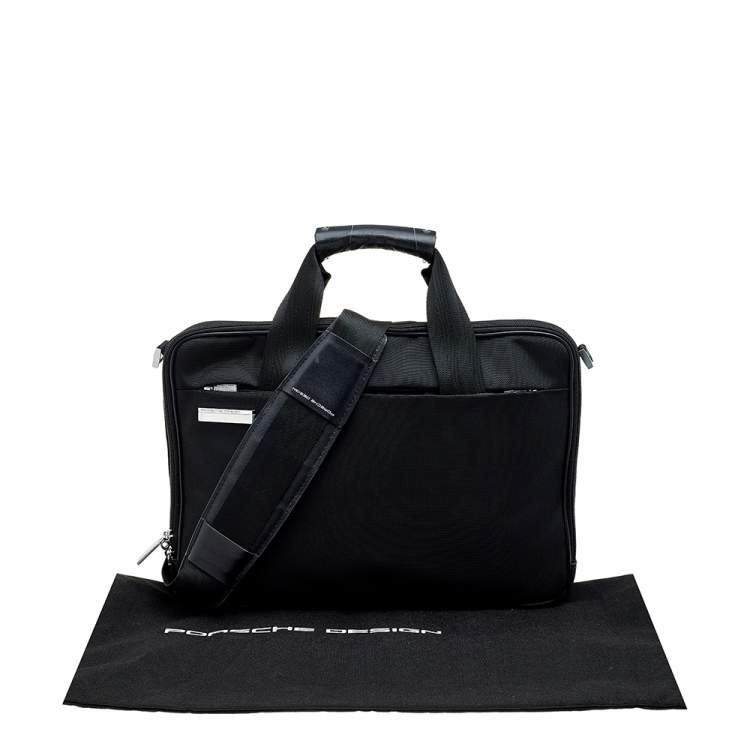 Pre Owned Porsche Design Black Nylon and Leather Laptop Briefcase