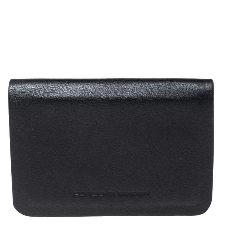 Pre Owned Porsche Design Black Leather Seamless Bifold Wallet