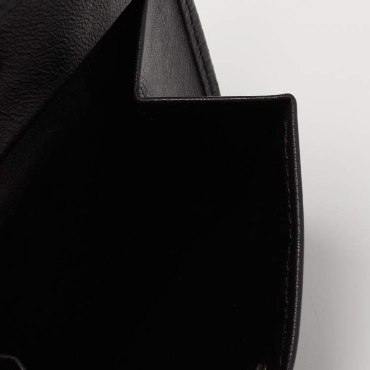 Pre Owned Porsche Design Black Logo Embossed Leather Bifold Wallet