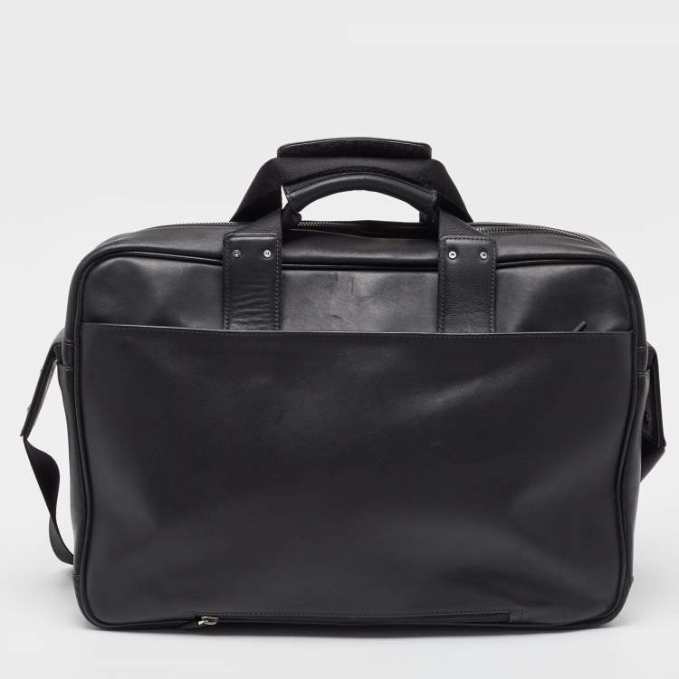 Pre Owned Porsche Design Black Leather and Carbon Effect Fabric CL2 2.0 Briefcase Bag
