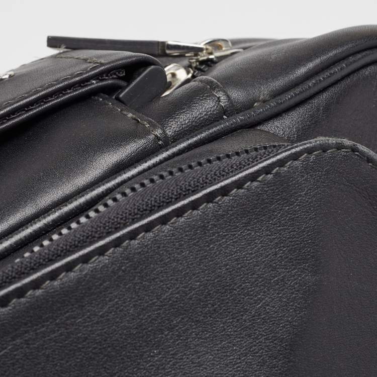 Pre Owned Porsche Design Black Leather and Carbon Effect Fabric CL2 2.0 Briefcase Bag