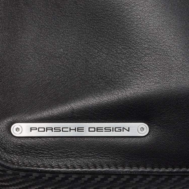 Pre Owned Porsche Design Black Leather and Carbon Effect Fabric CL2 2.0 Briefcase Bag